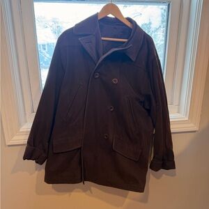 London Fog Men's Dark Brown Pea Coat